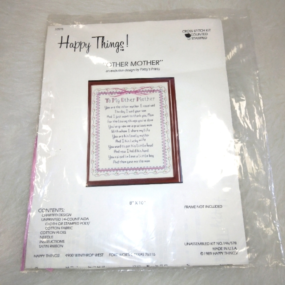 COINTED CROSS STITCH Happy Things! Other Mother, NEW, KIT